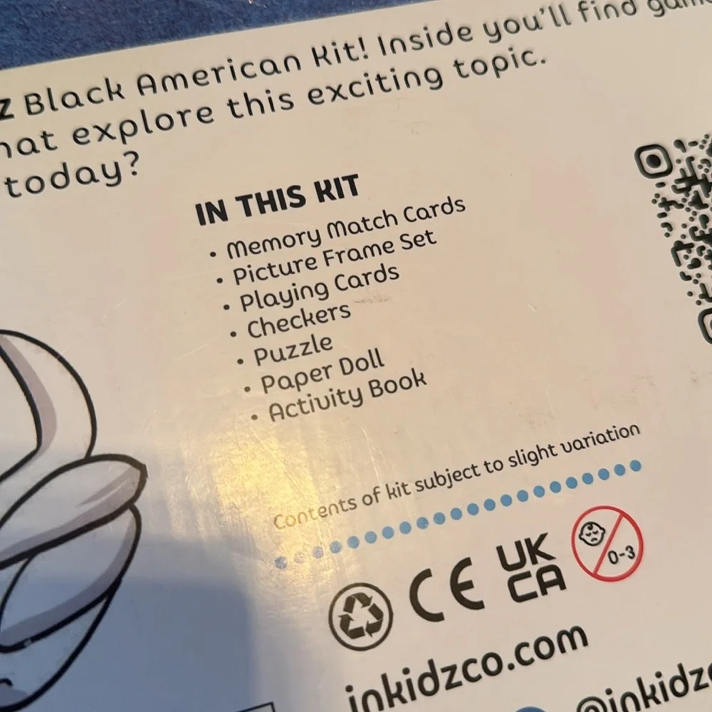 In Kidz Black American Craft and Activity Set NWT